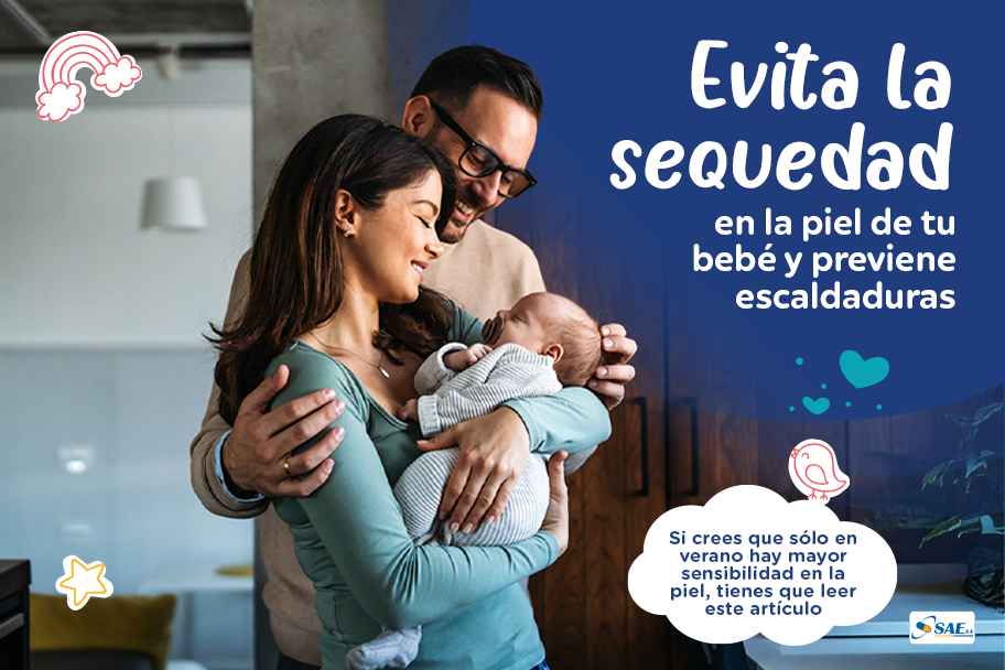 Evita la sequedad en la piel de tu bebé y previene escaldaduras